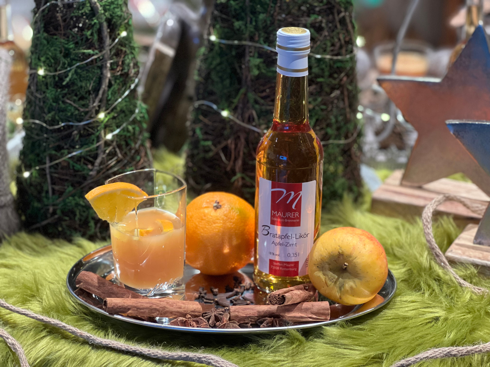 Cocktailkreationen Winterpunsch Bratapfel